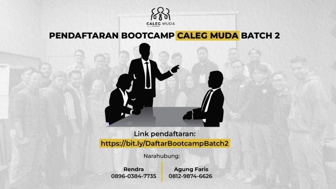 
 Pendaftaran peserta Caleg Muda batch 2 dapat dilakukan dengan mengisi form bit.ly/DaftarCalegMudaBatch2